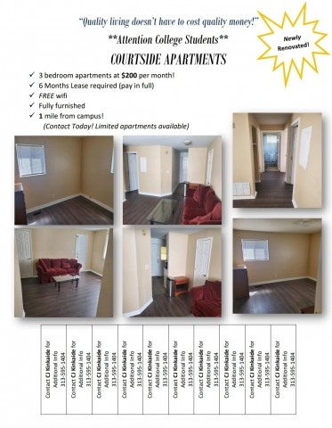 Courtside Apartments Student Housing (Best valued in Fort Valley) $200 a month!  Only 1 unit left.
