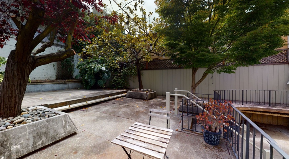 Remodeled garden studio + office, in-unit washer/dryer, shared yard, 98 WalkScore!